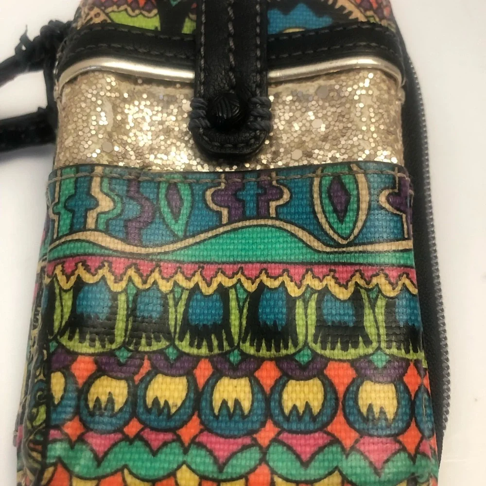 Sakroots coated canvas wristlet